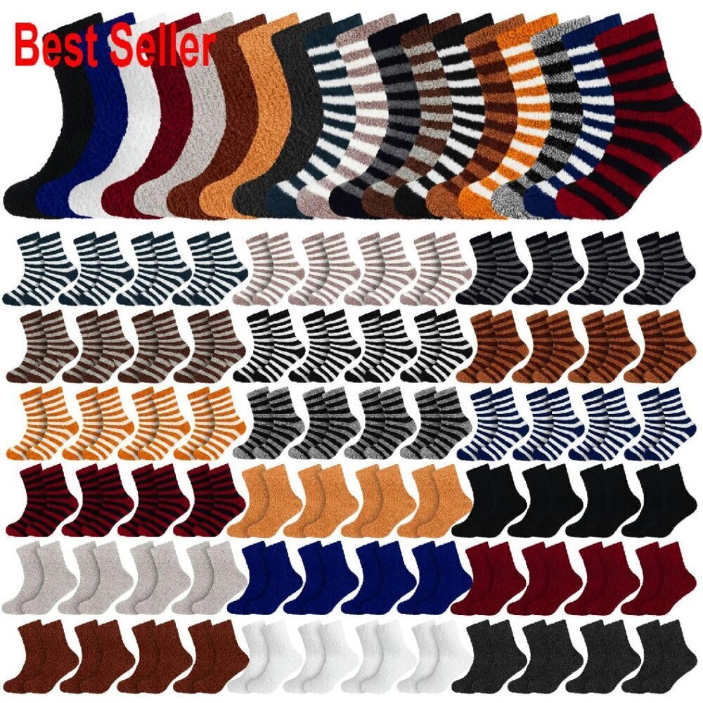 Bulk Fuzzy Socks Cozy Plush Warm Winter Slipper Socks for Men Unisex